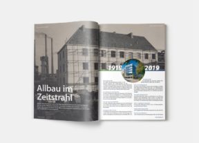 Allbau-Jubiläumsmagazin: Allbau im Zeitstrahl