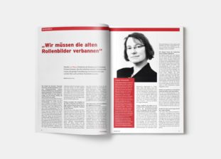 Doppelseite des Interviews mit Henrike von Platen für Wohlfahrt intern, 03/13
