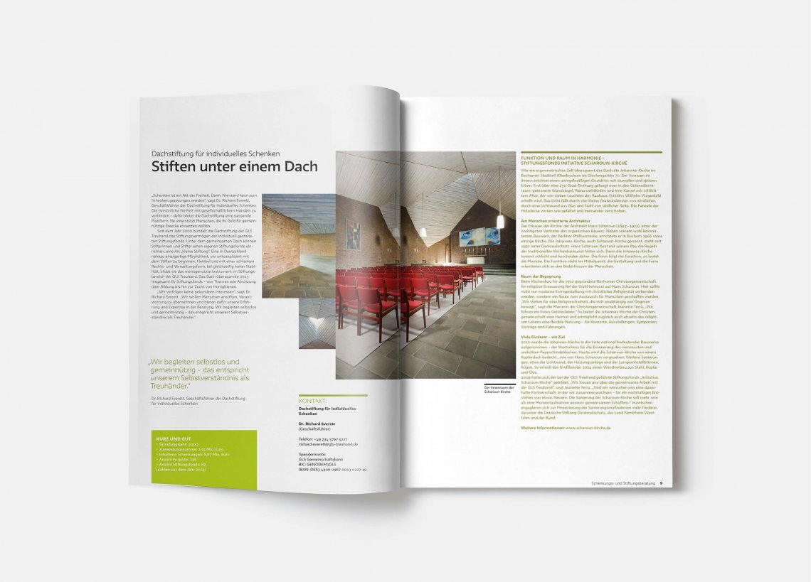 Chancen eröffnen: Stiften unter einem Dach, Imagebroschüre 2014, GLS Treuhand
