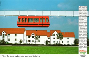 Wer in Dortmund studiert, wird automatisch befördert. Kampagnenmotiv „Das Ruhrgebiet. Ein starkes Stück Deutschland“, 1985 - 1996 ©KVR/RVR